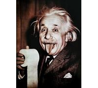 KUSTOM ART Poster décoratif mural série Grands personnages de l'histoire Albert Einstein Linguaccia avec papier toilette Impression artistique sur papier Patinate 40 x 30 cm sans cadre
