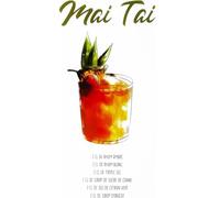 KUSTOM ART Poster Mural Décoratif Décoration Murale Affiche Murale Série Apéritifs & Cocktail Mai Tai Impression Artistique sur Papier Couché 42 x 30 cm sans Cadre
