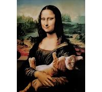KUSTOM ART Poster mural décoratif Monna Lisa Gioconda avec chat 40 x 30 cm sans cadre