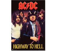 KUSTOM ART Poster mural décoratif pour décoration de maison AC/DC Highway to Hell sur papier brillant 90 x 60 cm sans cadre