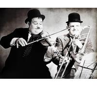 KUSTOM ART Poster mural décoratif série acteurs célèbres Stanlio et Ollio Stan Laurel et Oliver Hardy Musiciens Impression artistique sur papier couché 40 x 30 cm sans cadre