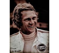 KUSTOM ART Poster mural décoratif série Acteurs célèbres Steve McQueen Film le Mans 1970 Impression artistique sur papier couché 40 x 30 cm sans cadre