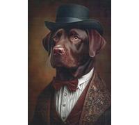 KUSTOM ART Poster mural décoratif série animaux Aristocratiques chien labrador élégant imprimé artistique sur papier couché 40 x 30 cm sans cadre