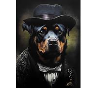 KUSTOM ART Poster mural décoratif série animaux Aristocratiques chien Rottweiler impression artistique sur papier couché 40 x 30 cm sans cadre