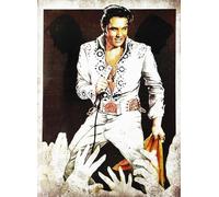 KUSTOM ART Poster mural décoratif série chanteurs acteurs célèbres Elvis Presley avec microphone imprimé artistique sur papier couché 40 x 30 cm sans cadre