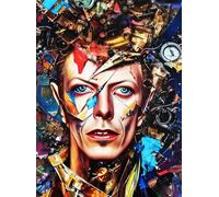 KUSTOM ART Poster mural décoratif série chanteurs célèbres David Bowie Illustration abstraite Impression artistique sur papier couché 40 x 30 cm sans cadre