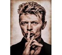 KUSTOM ART Poster mural décoratif série chanteurs célèbres David Bowie Silence Impression artistique sur papier couché 40 x 30 cm sans cadre