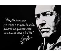 KUSTOM ART Poster mural décoratif Série Citations et Aphorismes Vasco Rossi Je veux trouver un sens à cette taille, impression sur carton 40 x 30 cm sans cadre