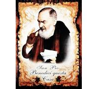 KUSTOM ART Poster mural décoratif série Images sacrées Padre Pio Benedici Cette Casa Impression artistique sur papier couché 40 x 30 cm sans cadre