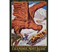 KUSTOM ART Poster mural décoratif série Locandine événements Paris Jeux olympiques de 1924 Impression sur papier couché 40 x 30 cm sans cadre