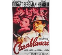 KUSTOM ART Poster mural décoratif série Locandine Film Celebri Casablanca A. Bogart et I. Bergman artistique sur papier couché 42 x 30 cm sans cadre