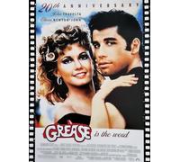 KUSTOM ART Poster mural décoratif série Locandine Film Celebri Grease avec John Travolta et Olivia Newton John 20e anniversaire impression sur carton 40 x 30 cm sans cadre