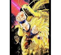 KUSTOM ART Poster mural décoratif série Manga et Anime Dragon Ball Z Film Wrath of the Dragon Goku Super Sayan 3 40x30cm sans cadre