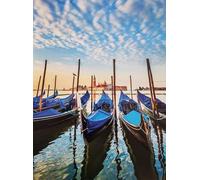 KUSTOM ART Poster mural décoratif série paysages et ville Venise Panorama avec gondoles impression artistique sur carton 40 x 30 cm sans cadre