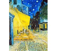 KUSTOM ART Poster mural décoratif série peintres célèbres Van Gogh Terrasse du Café la Soirée Impression artistique sur papier couché 40 x 30 cm sans cadre