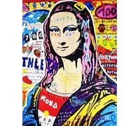 KUSTOM ART Poster mural décoratif série Pop Art Gioconda Monna Lisa Version Street Art Impression artistique sur carton 40 x 30 cm sans cadre