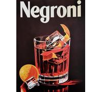 KUSTOM ART Poster mural décoratif série publicitaire vintage cocktail apéritif Negroni impression sur carton 40 x 30 cm sans cadre