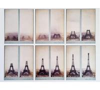 KUSTOM ART Poster mural décoratif série Villes célèbres Paris Progrès Construction Tour Eiffel Années 1887 1889 Impression artistique sur carton 40 x 30 cm sans cadre