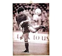 KUSTOM ART Tableau à carreaux style vintage Série Grands Champions sportifs Diego Armando Impression sur bois MDF 25x18 cm