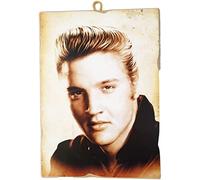 KUSTOM ART Tableau cadre style Vintage Elvis Presley de collection Impression sur bois 40 x 30 cm.