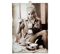 KUSTOM ART Tableau cadre style vintage série Attori & Café Anita Ekberg (la Dolce Vita) Impression sur bois 18 x 25 cm.