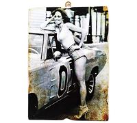 KUSTOM ART Tableau de style vintage Daisy Duke (Catherine Bach) dans le film Hazzard de collection Impression sur bois