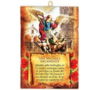 KUSTOM ART Tableau de style vintage image de Saint Michel Archange de collection Impression sur bois. Pour décoration restaurant Pizzeria Bar Hôtel
