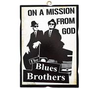 KUSTOM ART Tableau de style vintage The Blues Brothers de collection Impression sur bois