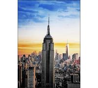 KUSTOM ART Tableau de table ou murale série Images Métropole New York Empire State Building Impression sur bois 30 x 21 cm