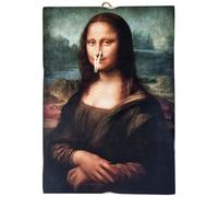 KUSTOM ART Tableau mural série Citations et Aphorismes La Gioconda Monna Lisa avec pince sur le nez, impression sur bois, 25 x 18 cm