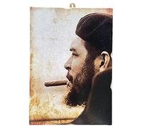 KUSTOM ART Tableau style vintage Ernesto Che Guevara de collection imprimé sur bois 18 x 25 cm