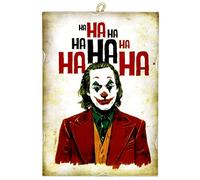 KUSTOM ART Tableau style vintage série personnages célèbres Arthur Fleck, alias Joker (Joaquin Phoenix) Impression de collection sur bois 25 x 18 cm
