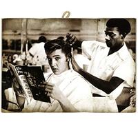 KUSTOM ART Tableau sur cadre style vintage Elvis Presley de la Barbiere de collection Impression sur bois pour ameublement restaurant pizzeria Bar hôtel