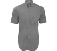 Kustom Kit Corporate Oxford Chemise pour homme, manches courtes BC595 (17 pouces) (Gris argenté)