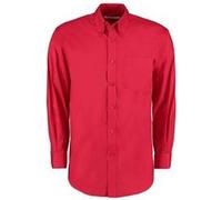 Kustom Kit Hommes Manches Longues Oxford Chemise de Travail RW6332 (56cm) (Rouge)