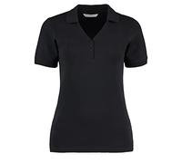 KUSTOM KIT Polo à Manches Courtes et col en V Sophia Comfortec® pour Femme (FR 38) (Noir)