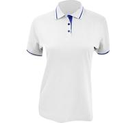 Kustom Kit St. Mellion Polo pour femme, manches courtes BC625 (46) (Blanc/bleu marine)