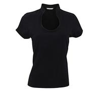 Kustom Kit - T-shirt à manches courtes et col mandarin - Femme (36/38) (Noir) - UTRW3178 Noir