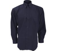 Kustom Kit Workwear Oxford Herren Shirt, Long Arm BC603 (45.5 cm) (Dunkelblau)