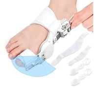 Kutain Correcteur d'oignon confortable pour homme et femme - Redresseur orthopédique - Attelle réglable - Soutien de jour et de nuit avec séparateur d'orteils pour soulager (blanc)