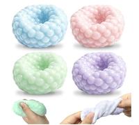 Kutakuta 4 Pièces Balle Anti-Stress Croustillante,Jouets Squish Fidget avec étirement Et Compression Balles Sensorielles Douces pour Soulager Le Stres Adolescents Et Adultes