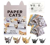 KutaKuta 50 Feuilles Kit d'Origami pour Chats en Papier DIY, Origami Enfant Fun 3D Paper Cat Model Kit, Modèles Chats Créatifs pour Enfants Adultes, Pliez vos Propres Chats en Origami