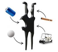 KutaKuta Fourchette Golf, 3 en 1 Outil MagnéTique Golf Et Porte-Cigare MagnéTique Golf, Multi-Outil De Golf, Marqueur Balle, Accessoires, Ouvre-Bouteille De BièRe Multi-Usage Cadeaux pour Hommes Toy