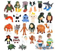 KutaKuta Italian Brainrot Figurines, 24 Pièces Tung Tung Tung Sahur & Jouets Tralalero Tralala, Créatif Animaux Italian Brainrot Décoration Bureau pour Collection Décoration, Cadeaux (C 24Pièces)