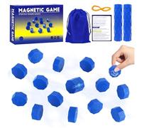 KutaKuta Jeu D'éChecs Magnétiques, 2025 Derniers Jeu Aimant | Jeux Aimants Magnetique avec Corde et 20 Pierres Magnétiques, Portable Echec Magnetique pour Réunion de Famille et Jeus de Voyage (Bleu)