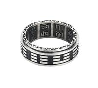 KUTCEK Amulette chinoise Feng Shui Bague rotative Yin Yang - Acier titane Vintage Taoïste Biker Bijoux Cadeau pour Homme, 7, Acier titane