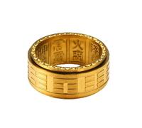 KUTCEK Amulette chinoise Feng Shui Bague rotative Yin Yang - Acier titane Vintage Taoïste Biker Bijoux Cadeau pour Homme, 13, Acier titane