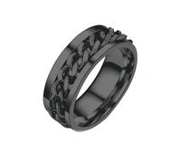KUTCEK Bague à maillons en acier inoxydable pour homme Style industriel Accessoire masculin Cadeau pour lui, 10, Acier titane