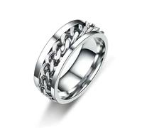 KUTCEK Bague à maillons en acier inoxydable pour homme Style industriel Accessoire masculin Cadeau pour lui, 11, Acier titane