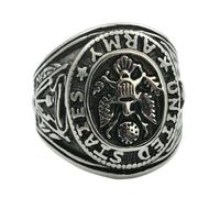 KUTCEK Bague aigle à double tête en acier titane pour homme - Style militaire vintage punk gothique - Cadeau unique, 12